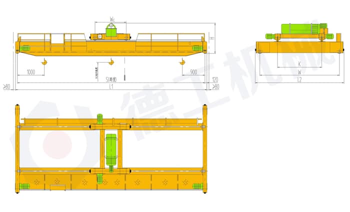 雙梁橋式起重機結構圖